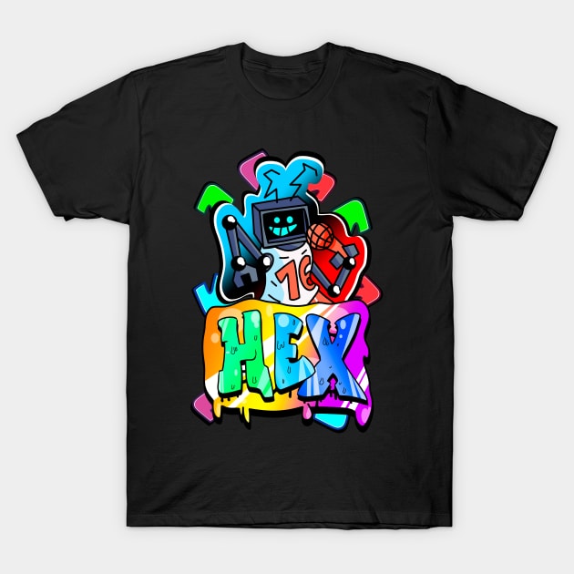 Hex fnf mod character graffiti T-Shirt by Abrek Art